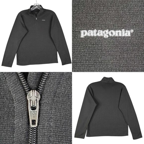 Patagonia Capilene 3 Midweight 1/4 Zip Pull Over Base Layer Black Shirt YXL 14 - Picture 1 of 9